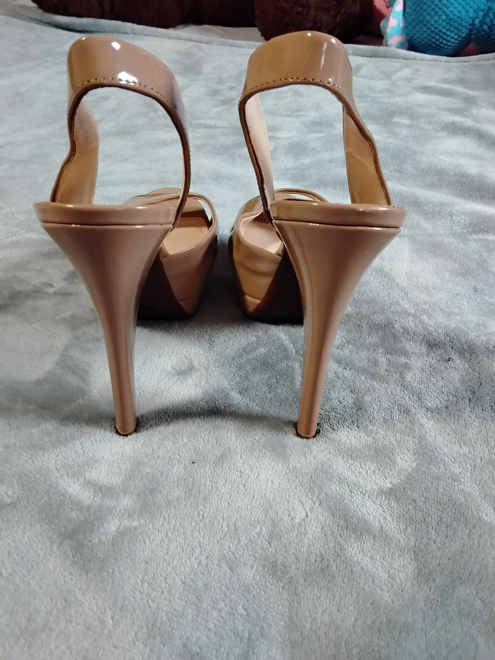 Jessica Simpson Patent Nude Open-Toe Slingback Heels - Picture 3 of 5